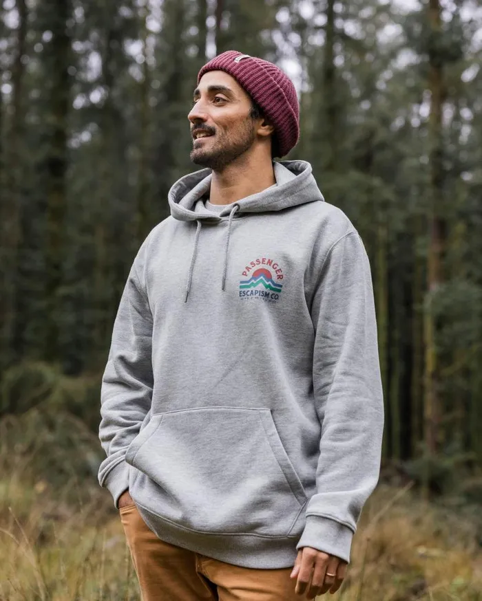 Men Tops Passenger Dumont Organic Relaxed Fit Hoodie Grey Marl Grey Marl
