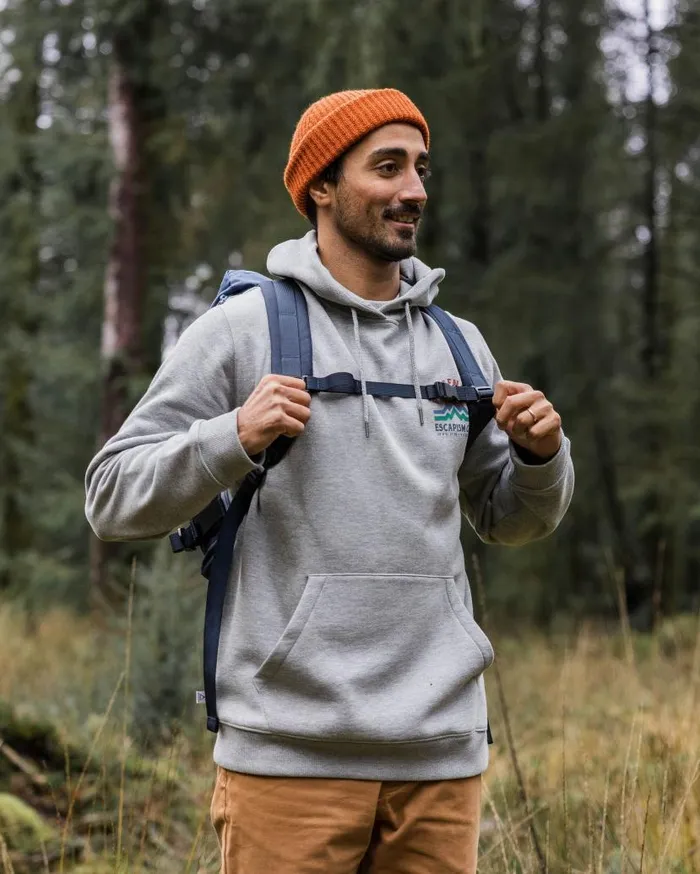 Men Tops Passenger Dumont Organic Relaxed Fit Hoodie Grey Marl Grey Marl