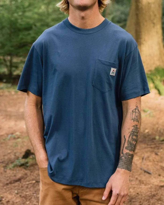 Men Tops Passenger Heritage Recycled Relaxed Fit TShirt Dark Denim Dark Denim