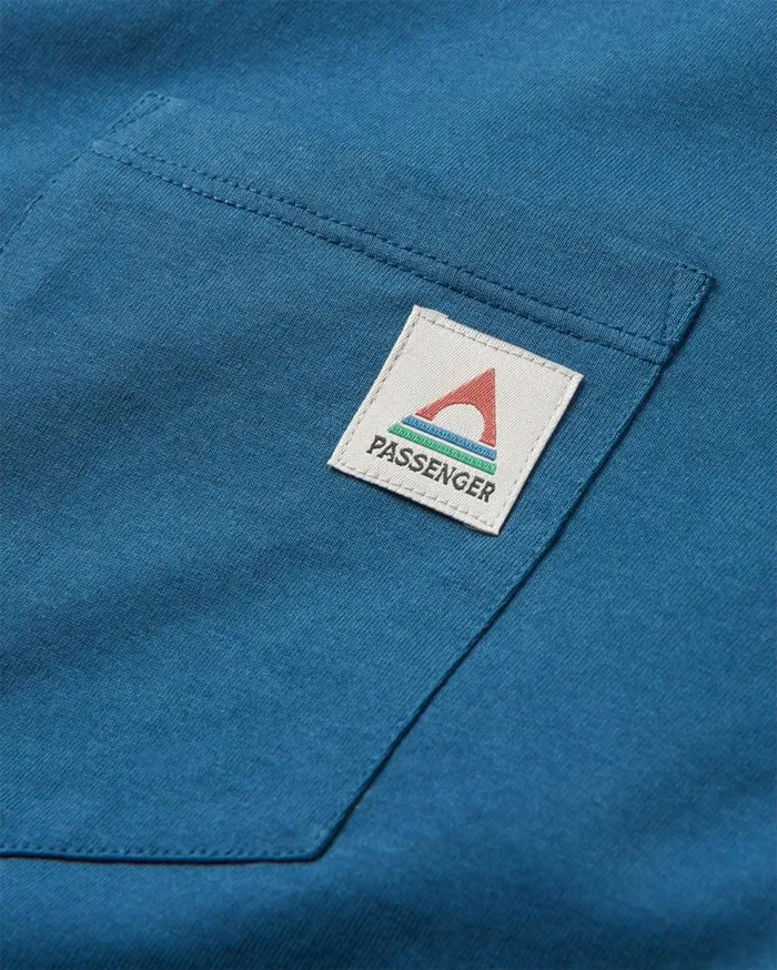 Men Tops Passenger Heritage Recycled Relaxed Fit TShirt Dark Denim Dark Denim