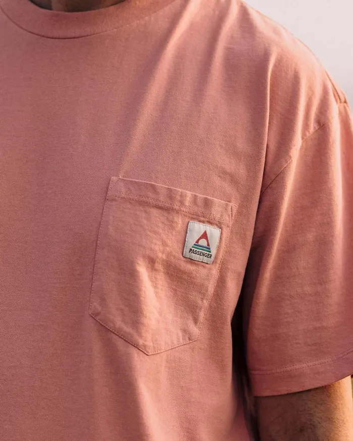 Men Tops Passenger Heritage Recycled Relaxed Fit TShirt Peach Peach