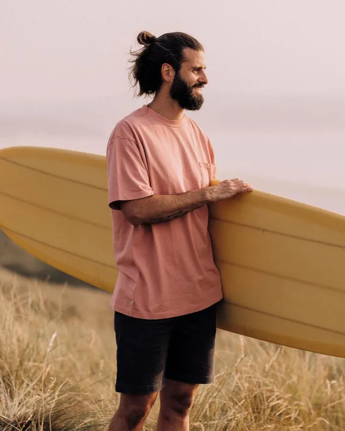Men Tops Passenger Heritage Recycled Relaxed Fit TShirt Peach Peach