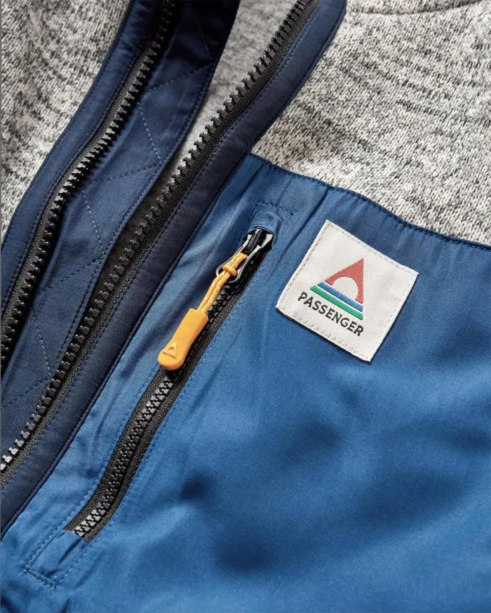 Men Tops Passenger Incline Recycled Polartec Fleece Grey Marl Grey Marl