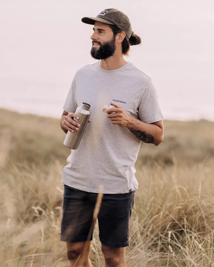 Men Tops Passenger Made To Roam Recycled Cotton TShirt Grey Marl Grey Marl
