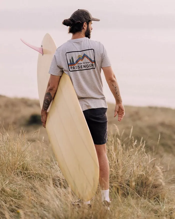 Men Tops Passenger Made To Roam Recycled Cotton TShirt Grey Marl Grey Marl