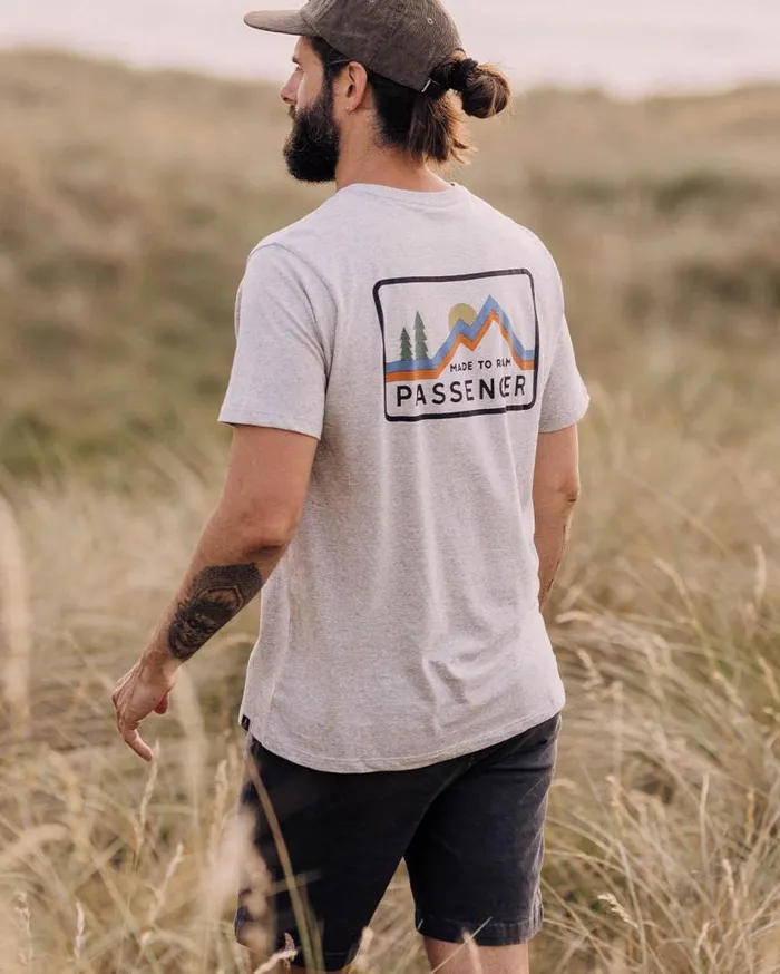 Men Tops Passenger Made To Roam Recycled Cotton TShirt Grey Marl Grey Marl