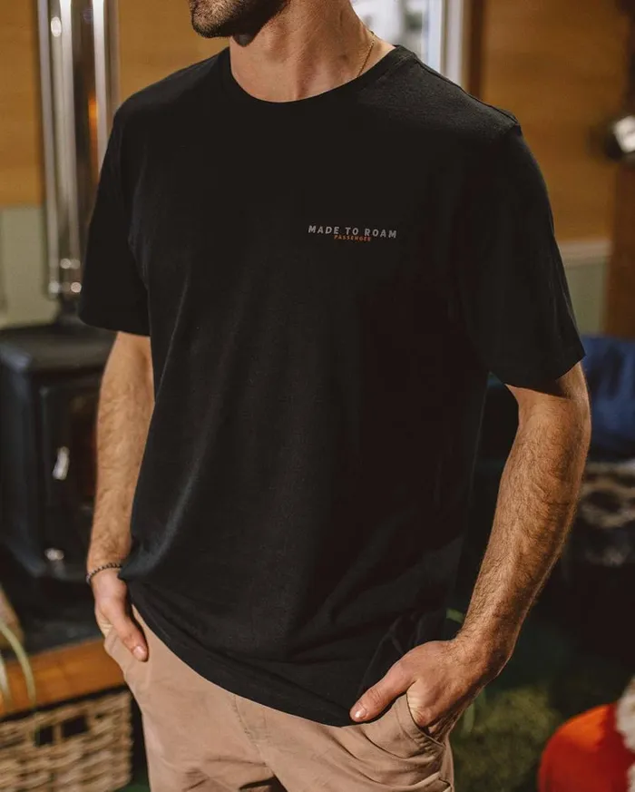 Men Tops Passenger Open Road Recycled Cotton TShirt Black Black