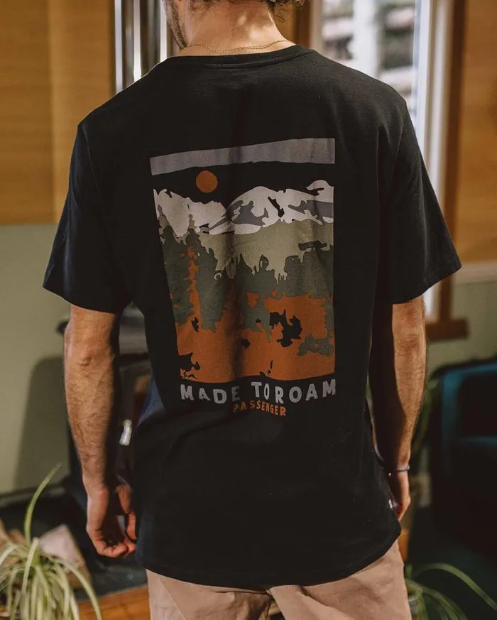 Men Tops Passenger Open Road Recycled Cotton TShirt Black Black