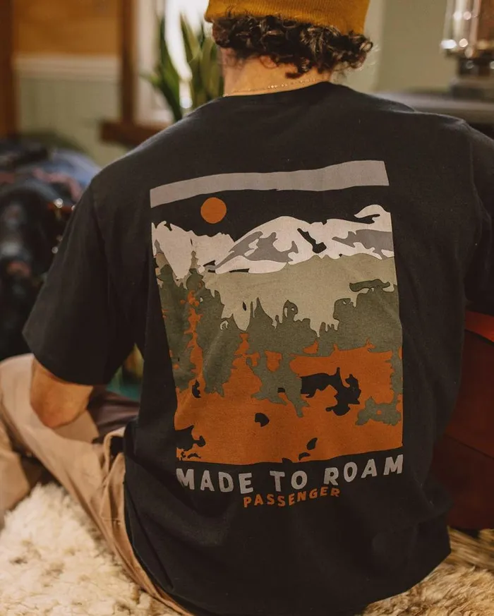 Men Tops Passenger Open Road Recycled Cotton TShirt Black Black