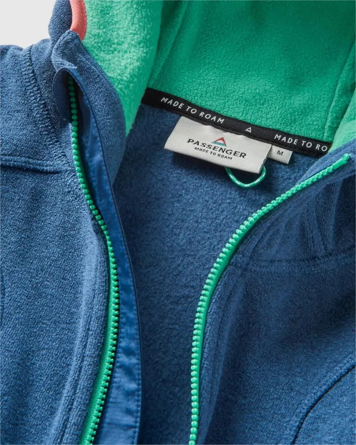 Men Tops Passenger Pinegrove Recycled Polartec Fleece Hoodie Dark Denim Marl Dark Denim Marl