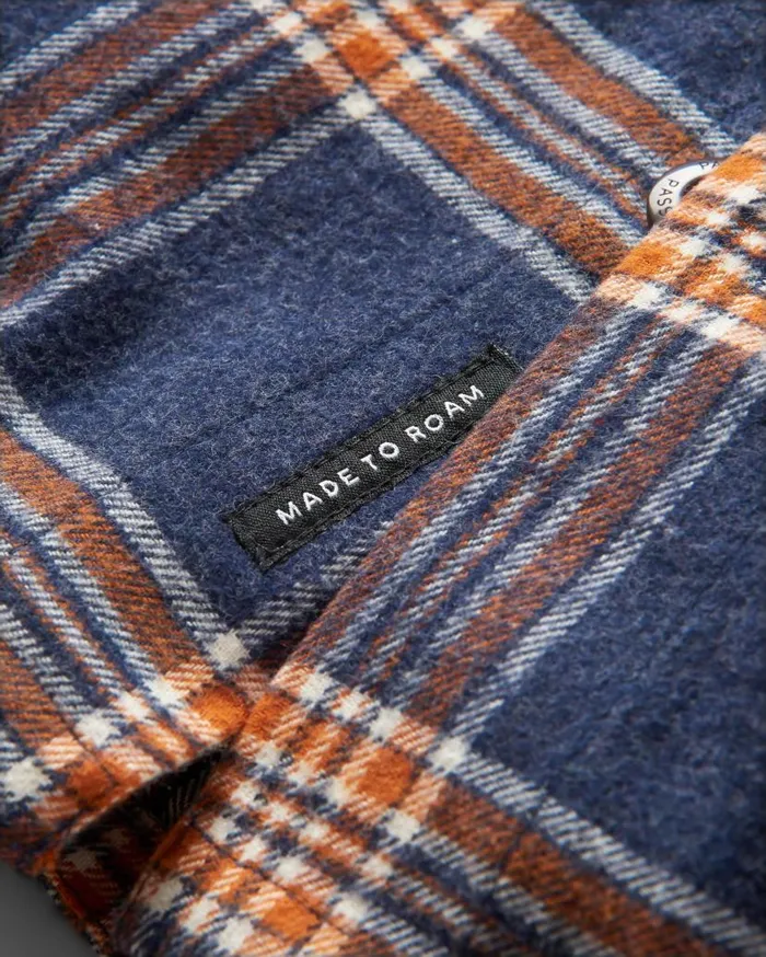 Men Tops Passenger Rustic Organic Cotton Heavyweight Overshirt Rich Navy Check Rich Navy Check