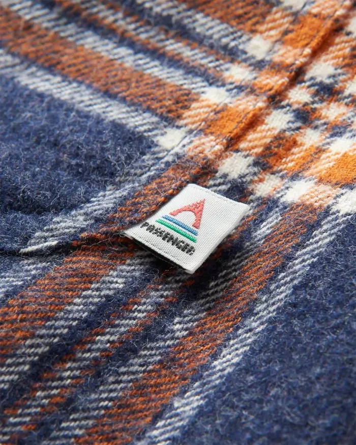 Men Tops Passenger Rustic Organic Cotton Heavyweight Overshirt Rich Navy Check Rich Navy Check