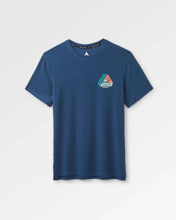 Men Tops Passenger Trail Active Recycled Tshirt Dark Denim Dark Denim