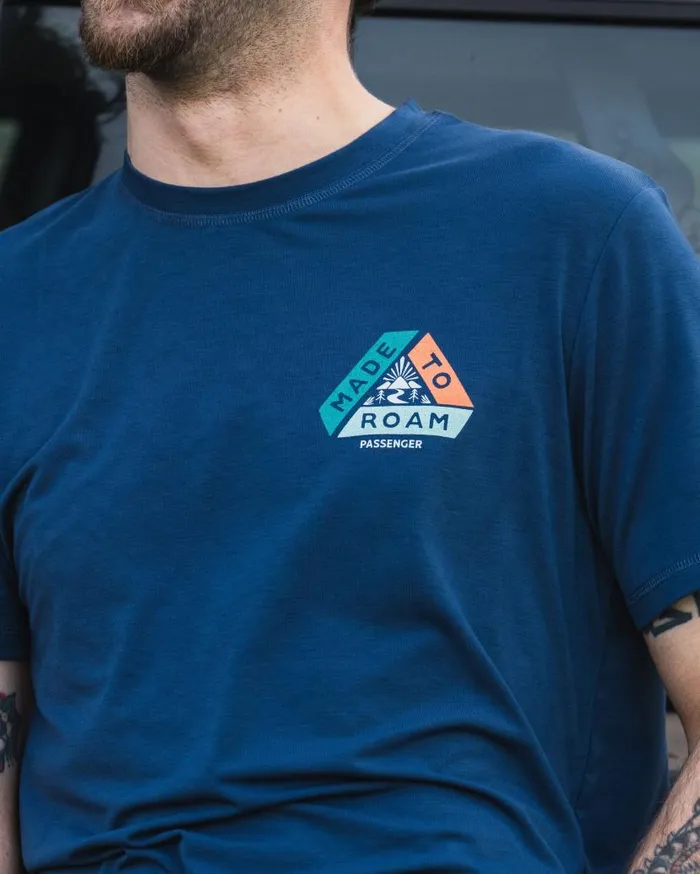 Men Tops Passenger Trail Active Recycled Tshirt Dark Denim Dark Denim