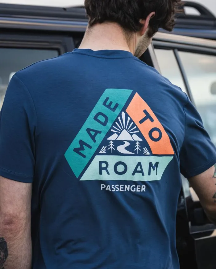 Men Tops Passenger Trail Active Recycled Tshirt Dark Denim Dark Denim