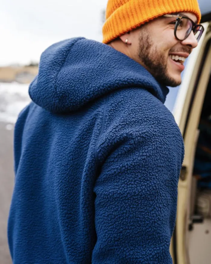 Men Tops Passenger Ventura 12 Zip Recycled Sherpa Fleece Rich Navy Rich Navy