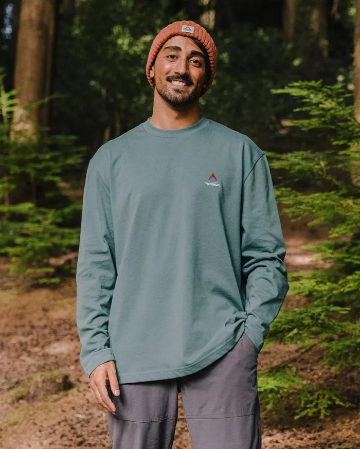 Men Tops Passenger Vita Organic Relaxed Fit LS TShirt Deep Ocean Deep Ocean