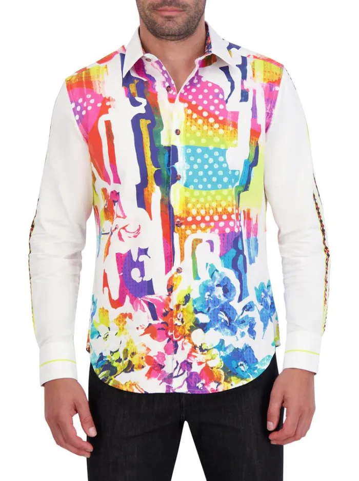 Men VIBRANT SKULL LONG SLEEVE BUTTON DOWN SHIRT Multi Robert Graham Button Down Shirts