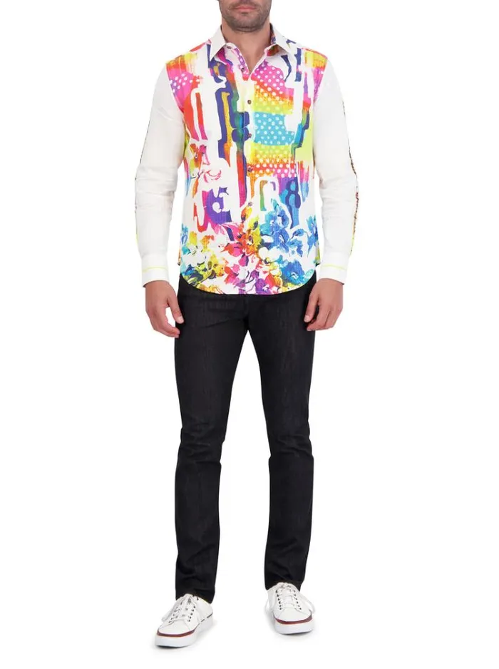 Men VIBRANT SKULL LONG SLEEVE BUTTON DOWN SHIRT Multi Robert Graham Button Down Shirts