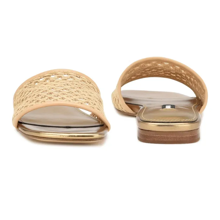 Mends Woven Flat Sandals Light Natural Women Nine West Flats