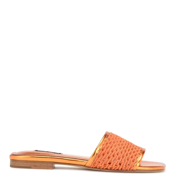 Mends Woven Flat Sandals Orange Women Nine West Flats