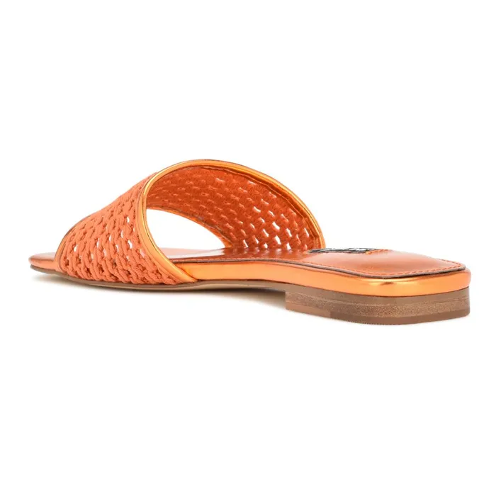Mends Woven Flat Sandals Orange Women Nine West Flats Mends Woven Flat Sandals Orange Women Nine West Flats