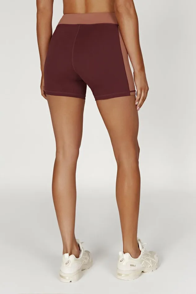 Meshki Activewear Bottoms Taleah Two Tone Shorts 8211 MahoganyTan Mahoganytan 8211 Women Meshki Activewear Bottoms Taleah Two Tone Shorts 8211 MahoganyTan Mahoganytan 8211 Women