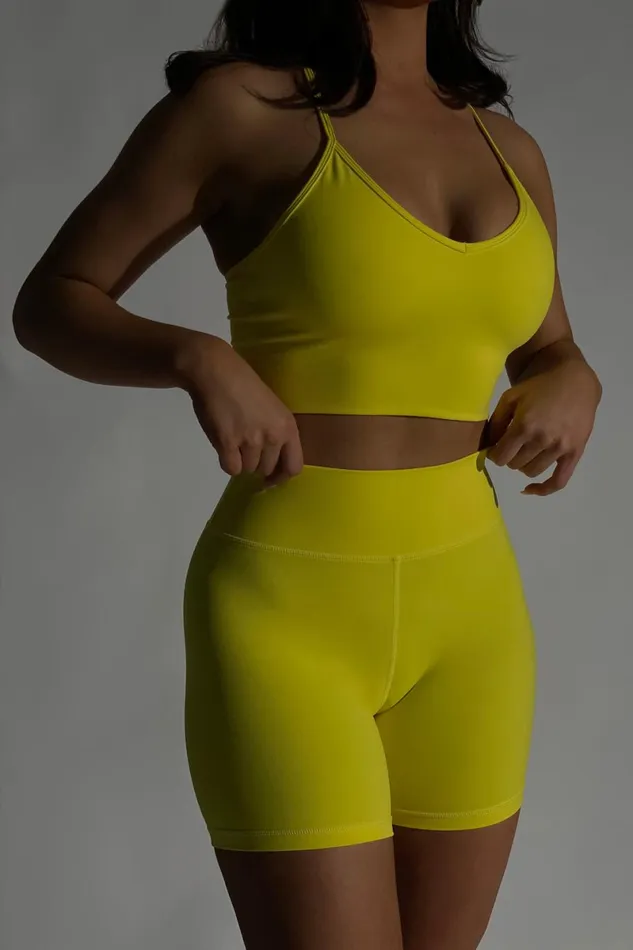 Meshki Activewear Carly Bike Shorts 8211 Yellow Yellow 8211 Women Meshki Activewear Carly Bike Shorts 8211 Yellow Yellow 8211 Women