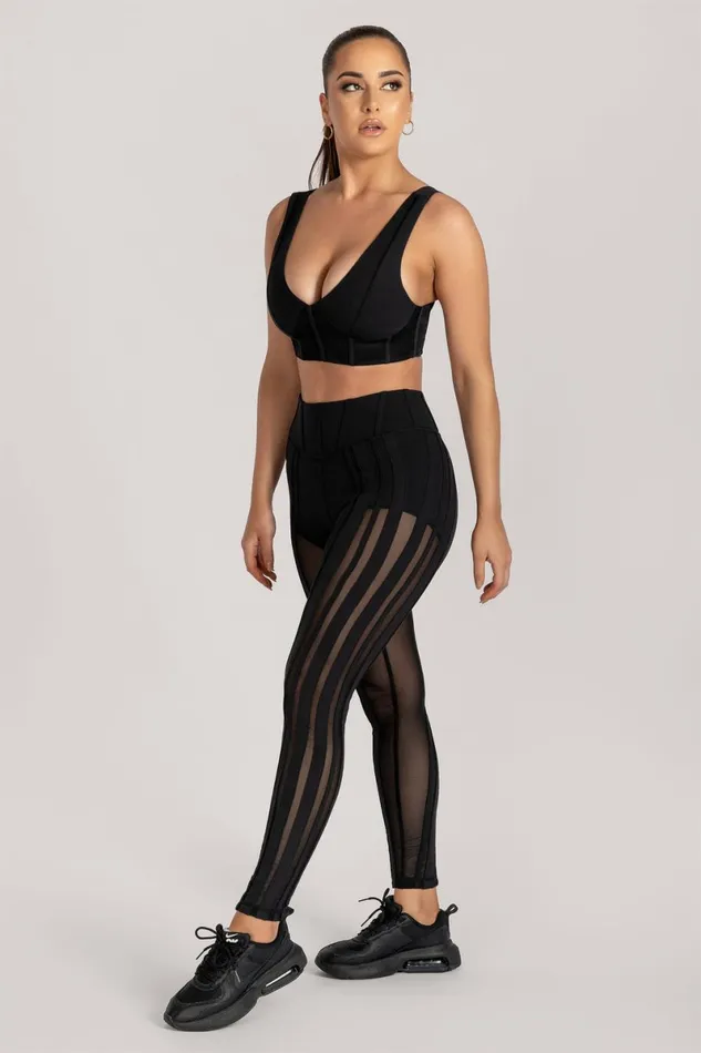 Meshki Activewear Dion Mesh Pannelled Leggings 8211 Black Black 8211 Women Meshki Activewear Dion Mesh Pannelled Leggings 8211 Black Black 8211 Women