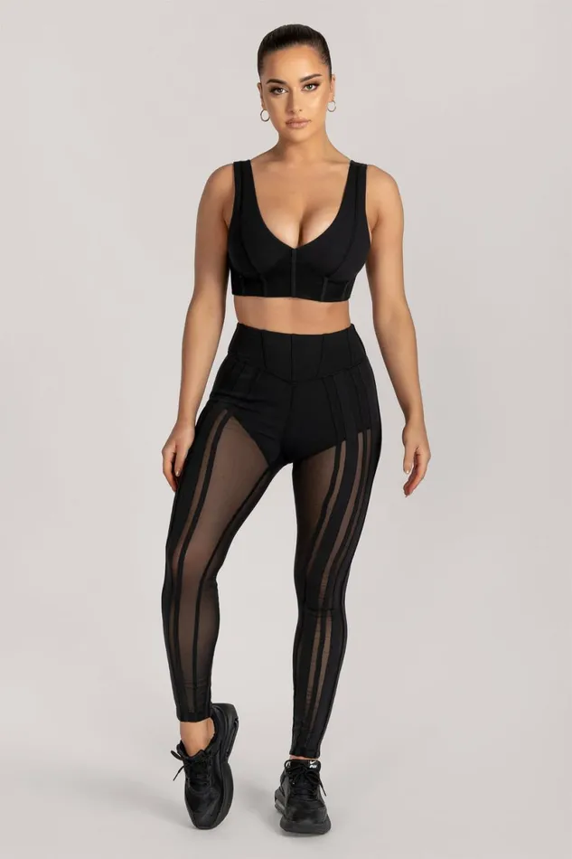 Meshki Activewear Dion Mesh Pannelled Leggings 8211 Black Black 8211 Women Meshki Activewear Dion Mesh Pannelled Leggings 8211 Black Black 8211 Women