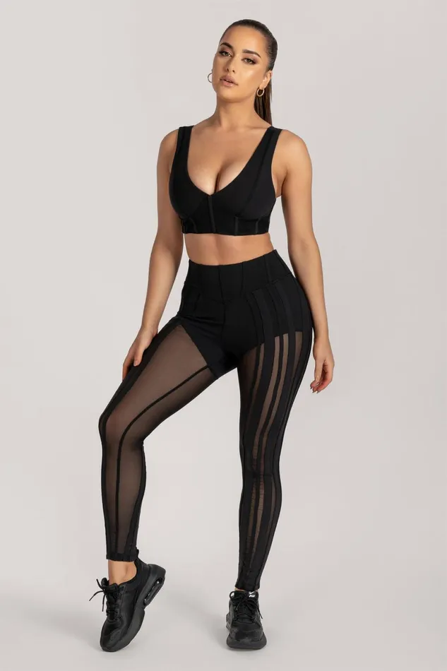 Meshki Activewear Dion Mesh Pannelled Leggings 8211 Black Black 8211 Women Meshki Activewear Dion Mesh Pannelled Leggings 8211 Black Black 8211 Women