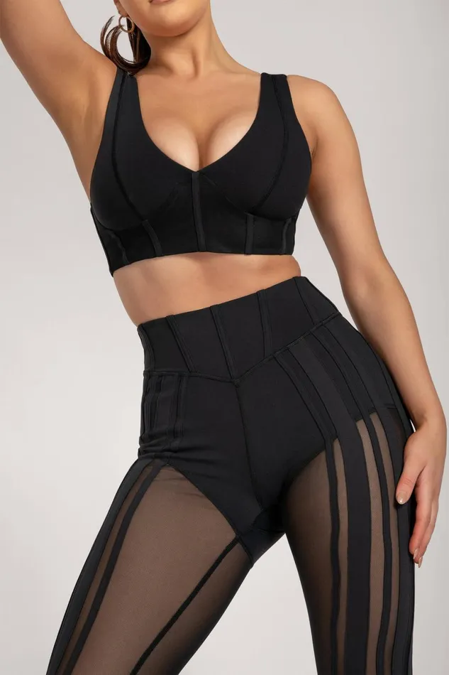 Meshki Activewear Dion Mesh Pannelled Leggings 8211 Black Black 8211 Women Meshki Activewear Dion Mesh Pannelled Leggings 8211 Black Black 8211 Women