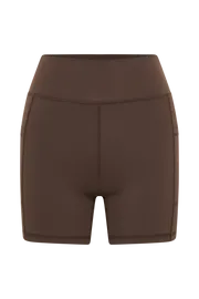 Meshki Activewear Martina Bike Shorts With Pocket 8211 Dark Chocolate Darkchocolate 8211 Women