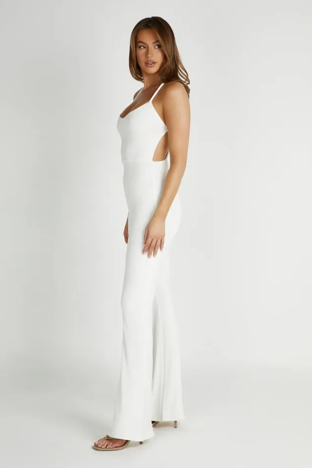 Meshki Bachelorette Brinley Slinky Jersey Jumpsuit 8211 White White 8211 Women
