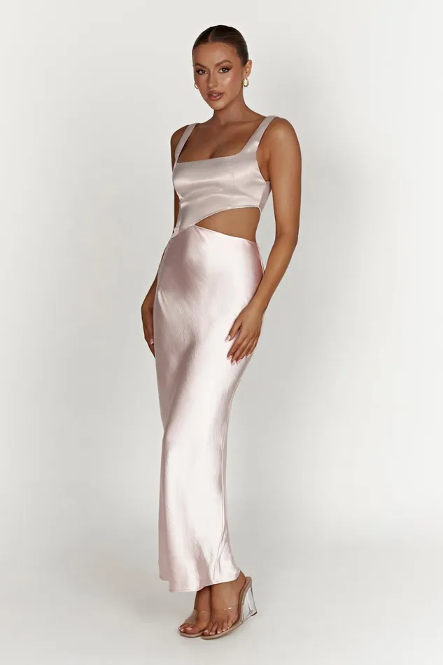 Meshki Bachelorette Gianna Two Tone Slashed Maxi Dress 8211 Blush Pink Blushpink 8211 Women