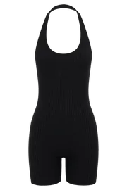 Meshki Basic Bottoms Aitana Halter Neck Knit Playsuit 8211 Black Black 8211 Women