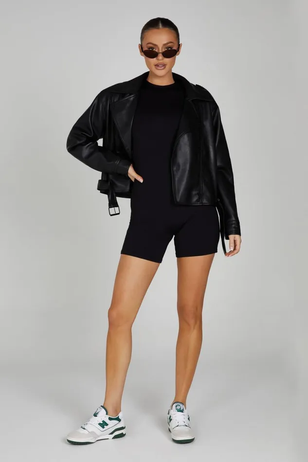 Meshki Basic Bottoms Francesca Recycled Nylon Playsuit 8211 Black Black 8211 Women