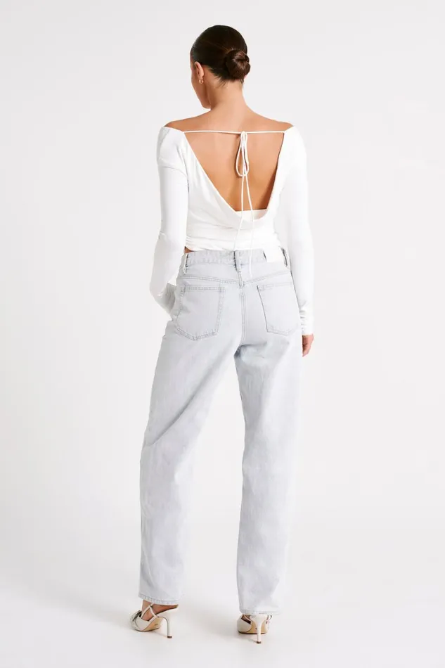 Meshki Basic Tops Emma Recycled Nylon Long Sleeve Top 8211 White White 8211 Women Meshki Basic Tops Emma Recycled Nylon Long Sleeve Top 8211 White White 8211 Women