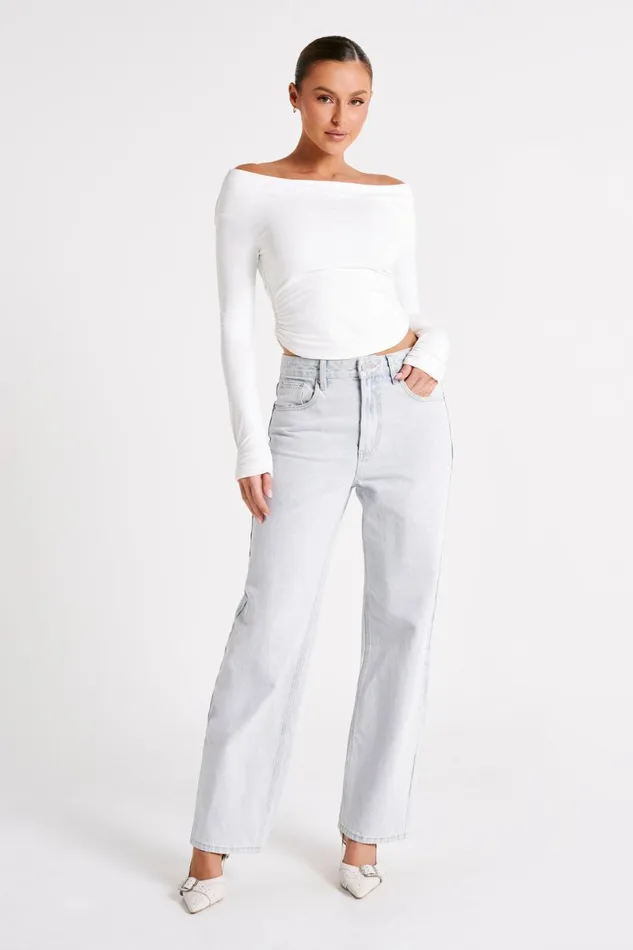 Meshki Basic Tops Emma Recycled Nylon Long Sleeve Top 8211 White White 8211 Women Meshki Basic Tops Emma Recycled Nylon Long Sleeve Top 8211 White White 8211 Women