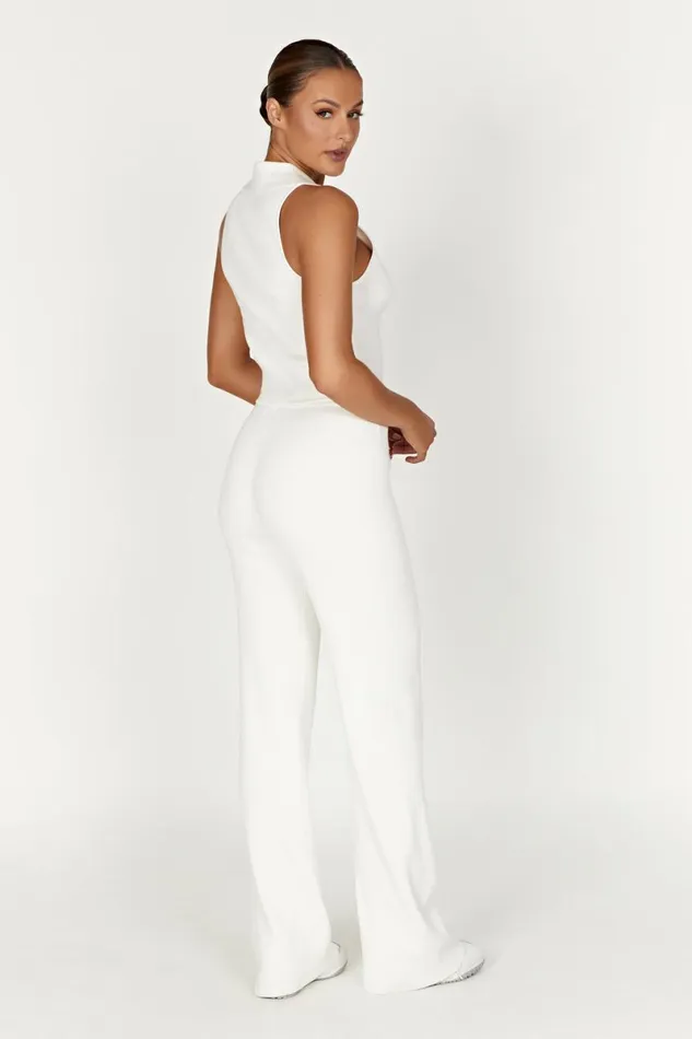 Meshki Basic Tops Viola Collared Knit Tank Top 8211 White White 8211 Women