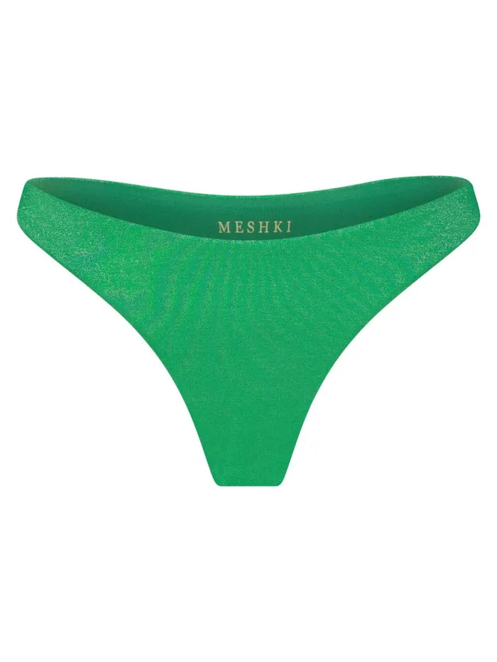 Meshki Bikini Bottoms Ivanna Thong Bikini Bottoms 8211 Green Sparkle Greensparkle 8211 Women Meshki Bikini Bottoms Ivanna Thong Bikini Bottoms 8211 Green Sparkle Greensparkle 8211 Women
