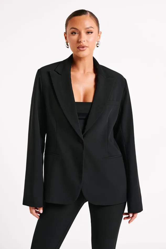 Meshki Blazers Bexley Oversized Blazer With Shoulder Pads 8211 Black Black 8211 Women