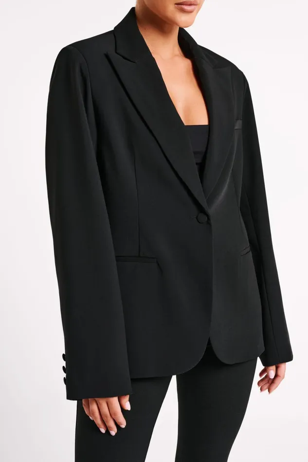 Meshki Blazers Bexley Oversized Blazer With Shoulder Pads 8211 Black Black 8211 Women