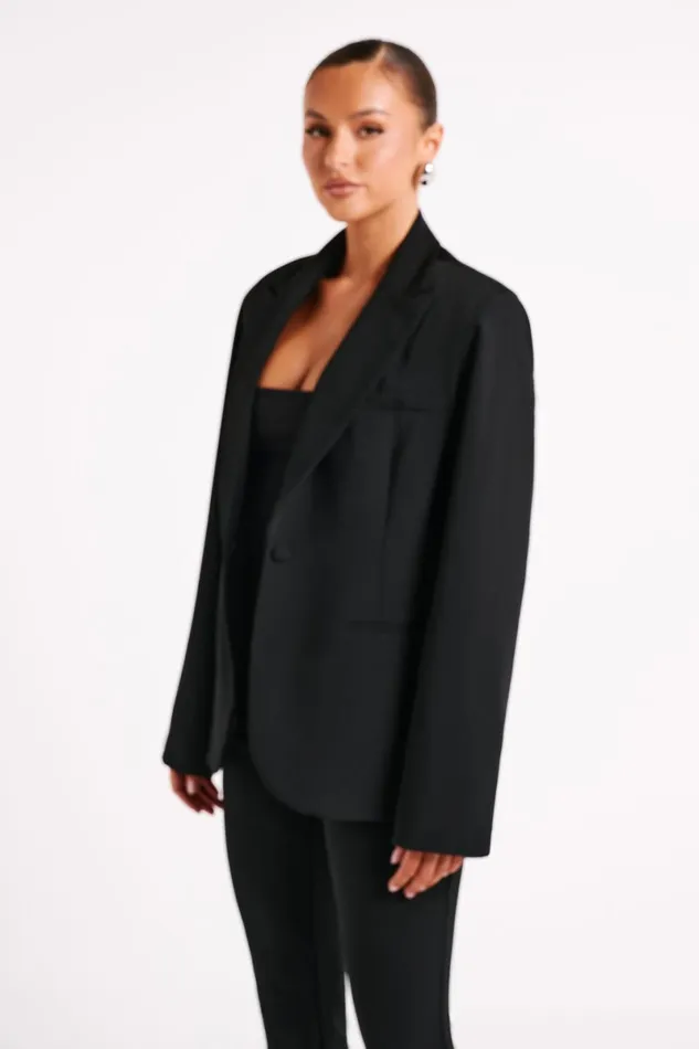 Meshki Blazers Bexley Oversized Blazer With Shoulder Pads 8211 Black Black 8211 Women