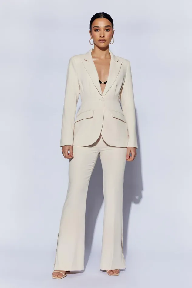 Meshki Blazers Helda Fitted Cinched Waist Blazer 8211 Cream Cream 8211 Women