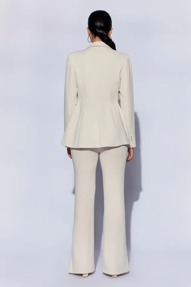 Meshki Blazers Helda Fitted Cinched Waist Blazer 8211 Cream Cream 8211 Women