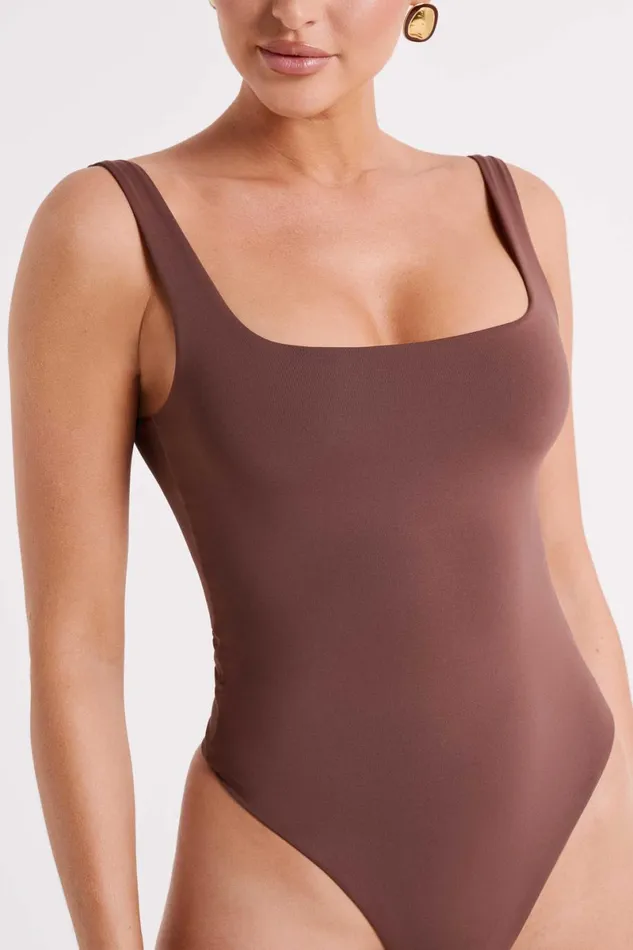 Meshki Bodysuits Charlie Scoop Neck Bodysuit 8211 Mocha Mocha 8211 Women