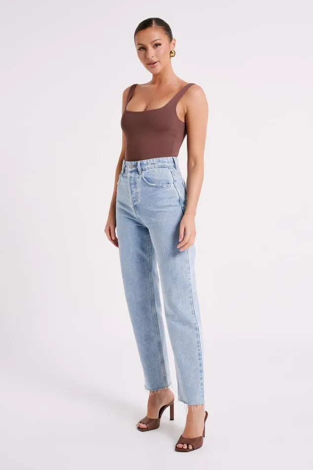 Meshki Bodysuits Charlie Scoop Neck Bodysuit 8211 Mocha Mocha 8211 Women