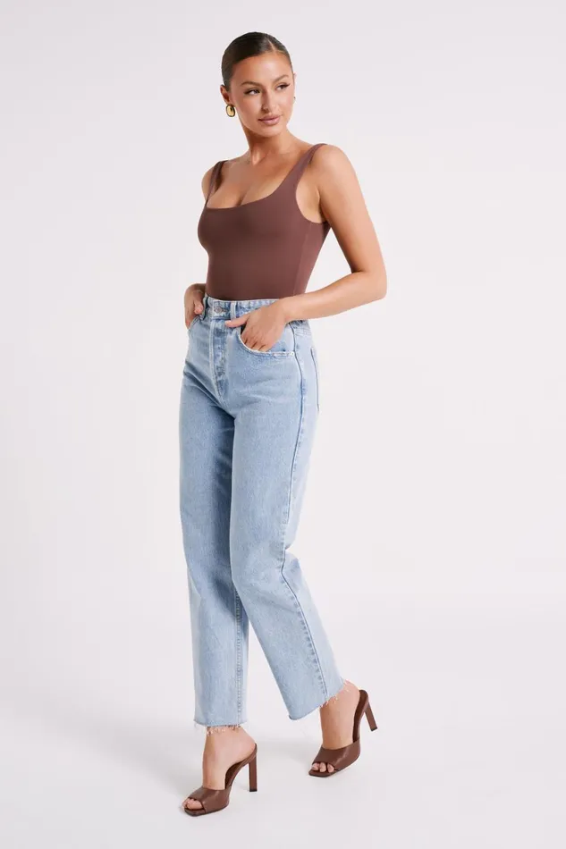 Meshki Bodysuits Charlie Scoop Neck Bodysuit 8211 Mocha Mocha 8211 Women
