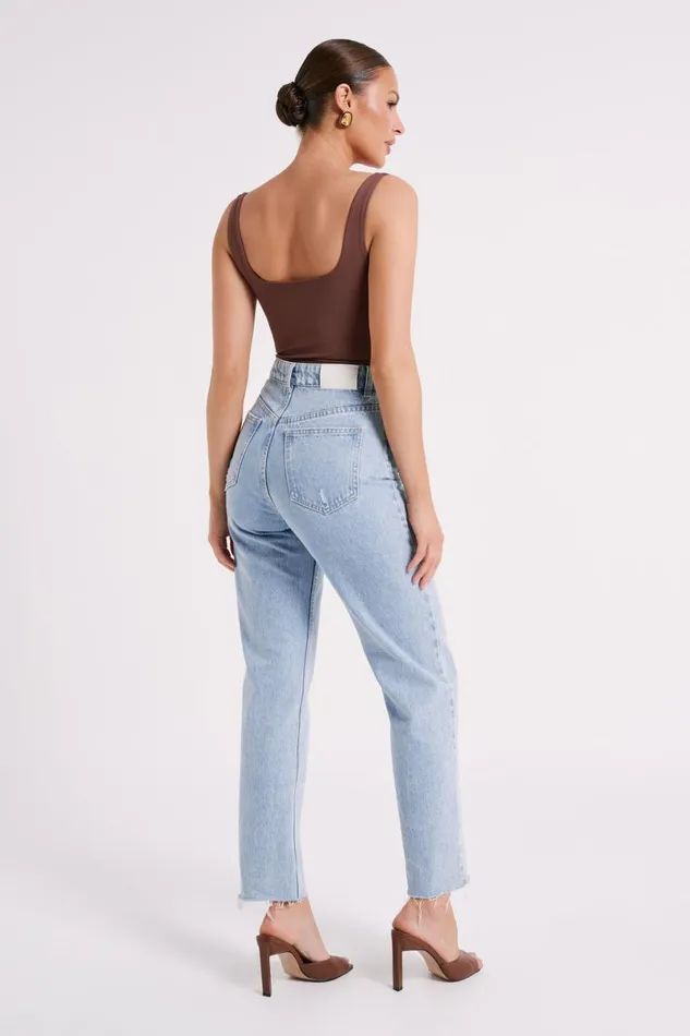 Meshki Bodysuits Charlie Scoop Neck Bodysuit 8211 Mocha Mocha 8211 Women